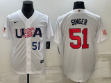 MLB USA Baseball Brady Singer 2023 World Baseball Classic White Jersey