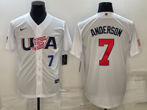 MLB USA Baseball Brady Singer 2023 World Baseball Classic White Jersey