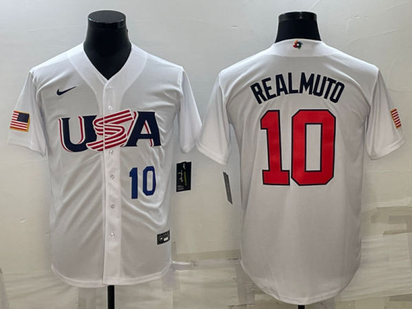 MLB USA Baseball J.T. Realmuto 2023 World Baseball Classic White Jersey