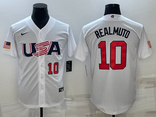 MLB USA Baseball J.T. Realmuto 2023 World Baseball Classic White Jersey