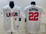 MLB USA Baseball Clayton Kershaw 2023 World Baseball Classic White Jersey