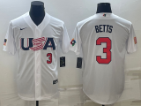 MLB USA Baseball Mookie Betts 2023 World Baseball Classic White Jersey