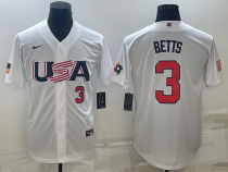 MLB USA Baseball Mookie Betts 2023 World Baseball Classic White Jersey