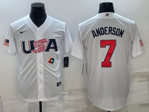 MLB USA Baseball Brady Singer 2023 World Baseball Classic White Jersey
