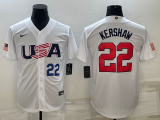 MLB USA Baseball Clayton Kershaw 2023 World Baseball Classic White Jersey
