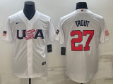 MLB USA Baseball Mike Trout 2023 World Baseball Classic White Jersey