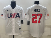 MLB USA Baseball Mike Trout 2023 World Baseball Classic White Jersey