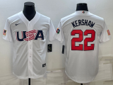 MLB USA Baseball Clayton Kershaw 2023 World Baseball Classic White Jersey