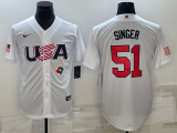 MLB USA Baseball Brady Singer 2023 World Baseball Classic White Jersey
