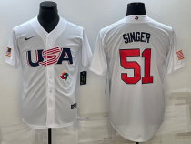 MLB USA Baseball Brady Singer 2023 World Baseball Classic White Jersey
