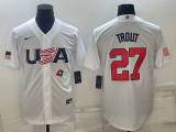 MLB USA Baseball Mike Trout 2023 World Baseball Classic White Jersey