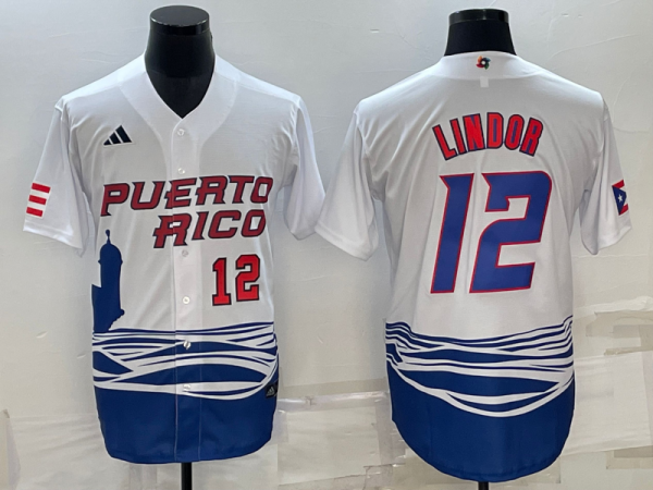 MLB USA Baseball Francisco Lindor 2023 World Baseball Classic White Jersey