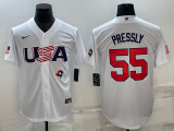 MLB USA Baseball Ryan Pressly 2023 World Baseball Classic White Jersey