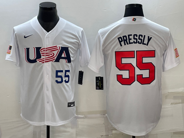 MLB USA Baseball Ryan Pressly 2023 World Baseball Classic White Jersey