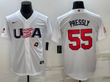 MLB USA Baseball Ryan Pressly 2023 World Baseball Classic White Jersey