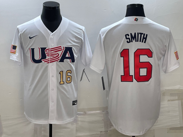 MLB USA Baseball Will Smith 2023 World Baseball Classic White Jersey