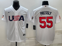 MLB USA Baseball Ryan Pressly 2023 World Baseball Classic White Jersey