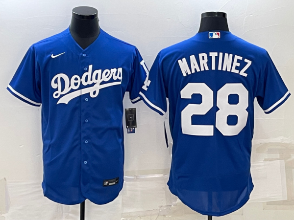 MLB Los Angeles Dodgers #28 J.D. Martinez Blue  Flex Base Elite Jersey