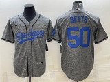 MLB Los Angeles Dodgers #50 Mookie Betts Gray Nike Jersey