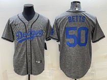 MLB Los Angeles Dodgers #50 Mookie Betts Gray Nike Jersey