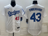 MLB Los Angeles Dodgers #43 Noah Syndergaard White Flex Base Elite Jersey