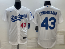 MLB Los Angeles Dodgers #43 Noah Syndergaard White Flex Base Elite Jersey