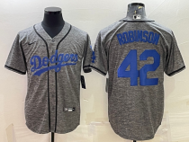 MLB Los Angeles Dodgers #42 Jackie Robinson Gray Nike Jersey