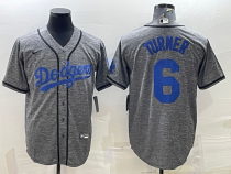 MLB Los Angeles Dodgers #6 Trea Turner Gray Nike Jersey