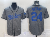 MLB Los Angeles Dodgers #24 Kobe Bryant Gray Nike Jersey