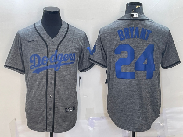 MLB Los Angeles Dodgers #24 Kobe Bryant Gray Nike Jersey
