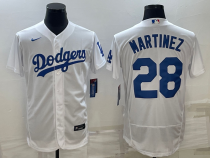 MLB Los Angeles Dodgers #28 J.D. Martinez White  Flex Base Elite Jersey