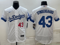 MLB Los Angeles Dodgers #43 Noah Syndergaard White City Connect Flex Base Elite Jersey