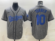 MLB Los Angeles Dodgers #10 Justin Turner Gray Nike Jersey