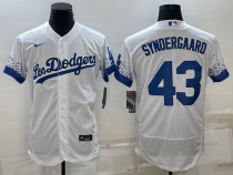 MLB Los Angeles Dodgers #43 Noah Syndergaard White City Connect Flex Base Elite Jersey