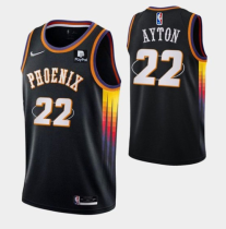 Men's Phoenix Suns #22 Deandre Ayton Black 75th Anniversary Jersey