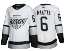 Men's Los Angeles Kings #6 Olli Maatta White Throwback Jersey