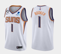 NBA Phoenix Suns #1 Devin Booker White Association Edition With NO.6 Patch Jersey