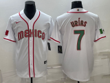 MLB Mexico Baseball #7 Julio Urías 2023 White World Baseball Classic Stitched Jersey