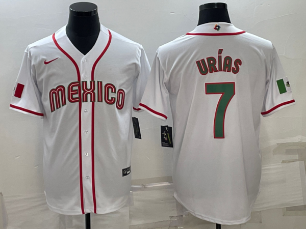 MLB Mexico Baseball #7 Julio Urías 2023 White World Baseball Classic Stitched Jersey
