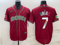 MLB Mexico Baseball #7 Julio Urías 2023 Red World Baseball Classic Stitched Jersey