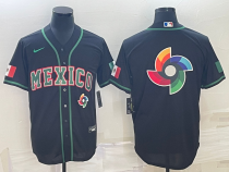 MLB Mexico Baseball 2023 Black World Baseball Big Logo With Patch Classic Stitched Jersey