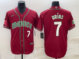 MLB Mexico Baseball #7 Julio Urías 2023 Red World Baseball Classic Stitched Jersey