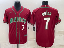 MLB Mexico Baseball #7 Julio Urías 2023 Red World Baseball Classic Stitched Jersey
