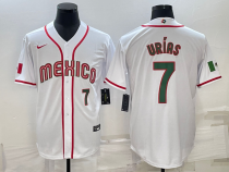 MLB Mexico Baseball #7 Julio Urías 2023 White World Baseball Classic Stitched Jersey