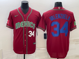 MLB Mexico Baseball #34 Fernando Valenzuela 2023 Red Blue World Baseball Classic