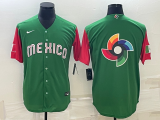 MLB Mexico Baseball Blank 2023 Green World Baseball With Patch Classic Stitched Jersey