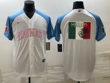 MLB Mexico Baseball Blank White 2023  World Baseball Big Logo Classic Stitched Jersey