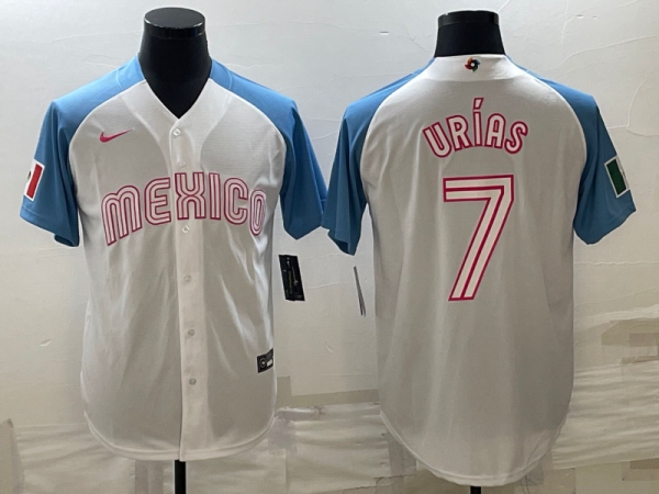 MLB Mexico Baseball #7 Julio Urías 2023 White World Baseball Classic Stitched Jersey
