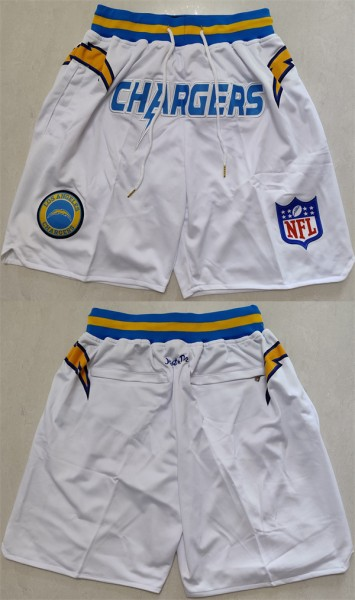 Los Angeles Chargers White Shorts (Run Small)