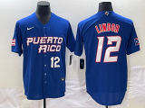 Men's Puerto Rico Baseball #12 Francisco Lindor 2023 Royal World Baseball Classic Stitched